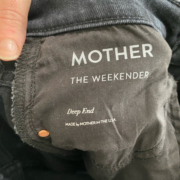 Mother The Weekender Fray Jeans In Deep End Dark Gray Wash Size 24 Flare - Picture 12 of 14